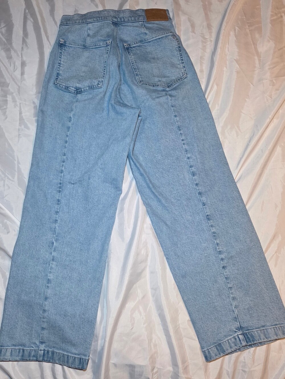 Madewell Emmett Wide Leg Crop Jeans High Rise Light Wash Seamed Denim 26 - Picture 8 of 13
